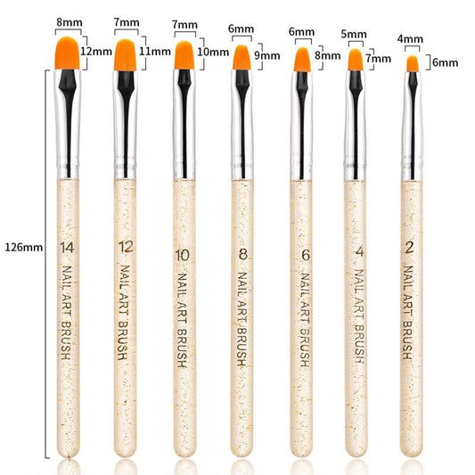 7/11Pcs Uv Gel Nail Brush Set, Poly Extension Gel Brush, Nail Art Tips Builder Brush Nail Painting Brush Pen Set