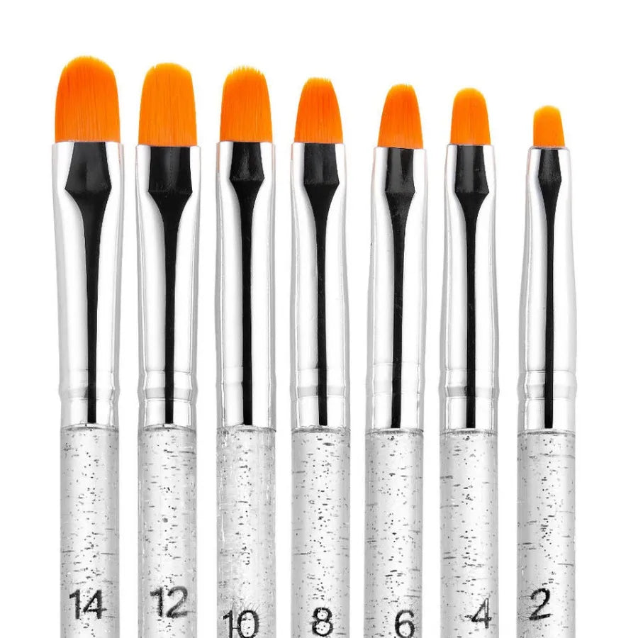 7/11Pcs Uv Gel Nail Brush Set, Poly Extension Gel Brush, Nail Art Tips Builder Brush Nail Painting Brush Pen Set
