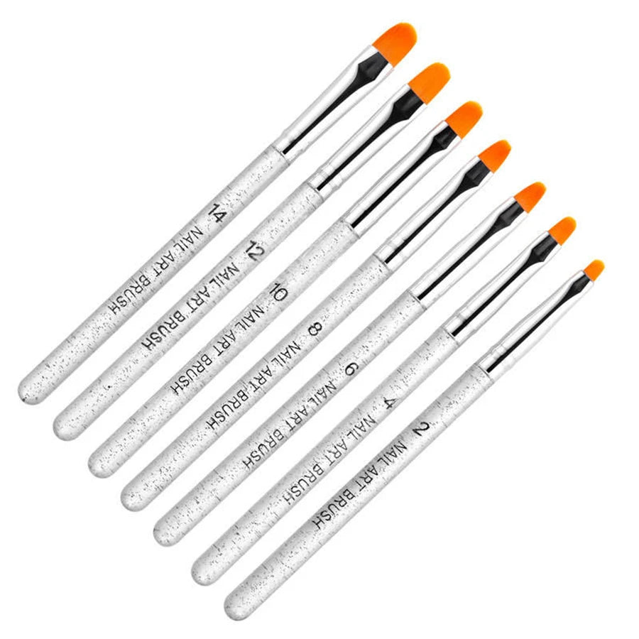 7/11Pcs Uv Gel Nail Brush Set, Poly Extension Gel Brush, Nail Art Tips Builder Brush Nail Painting Brush Pen Set