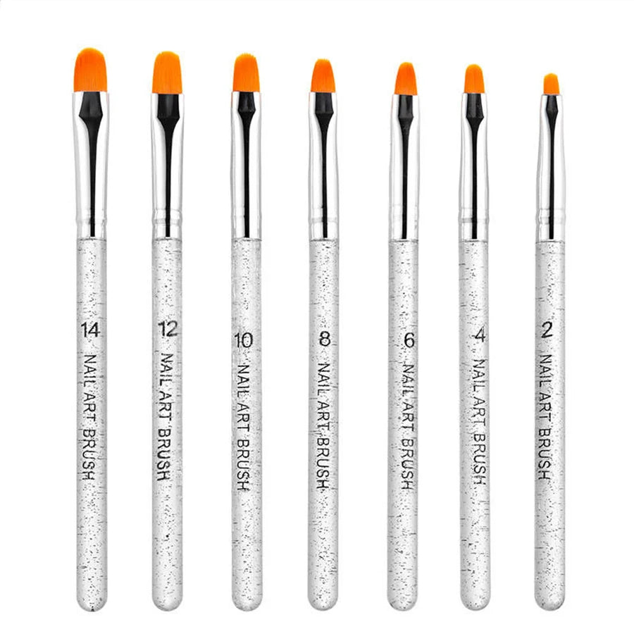 7/11Pcs Uv Gel Nail Brush Set, Poly Extension Gel Brush, Nail Art Tips Builder Brush Nail Painting Brush Pen Set