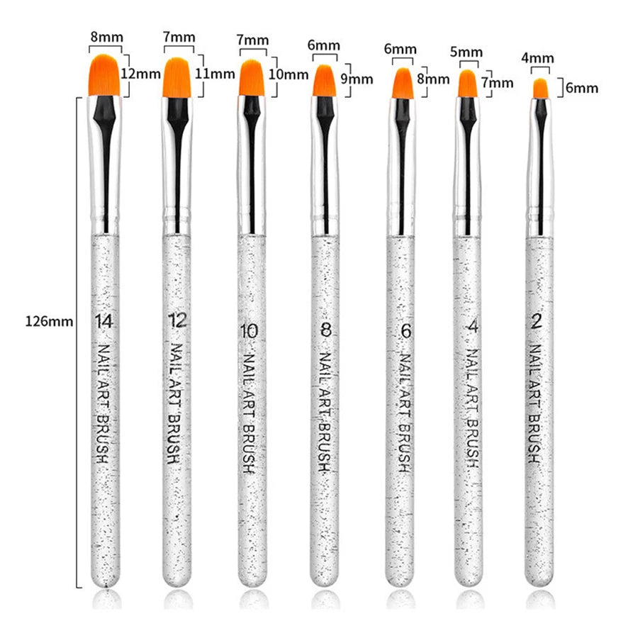 7/11Pcs Uv Gel Nail Brush Set, Poly Extension Gel Brush, Nail Art Tips Builder Brush Nail Painting Brush Pen Set