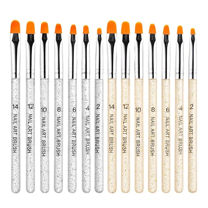 7/11Pcs Uv Gel Nail Brush Set, Poly Extension Gel Brush, Nail Art Tips Builder Brush Nail Painting Brush Pen Set